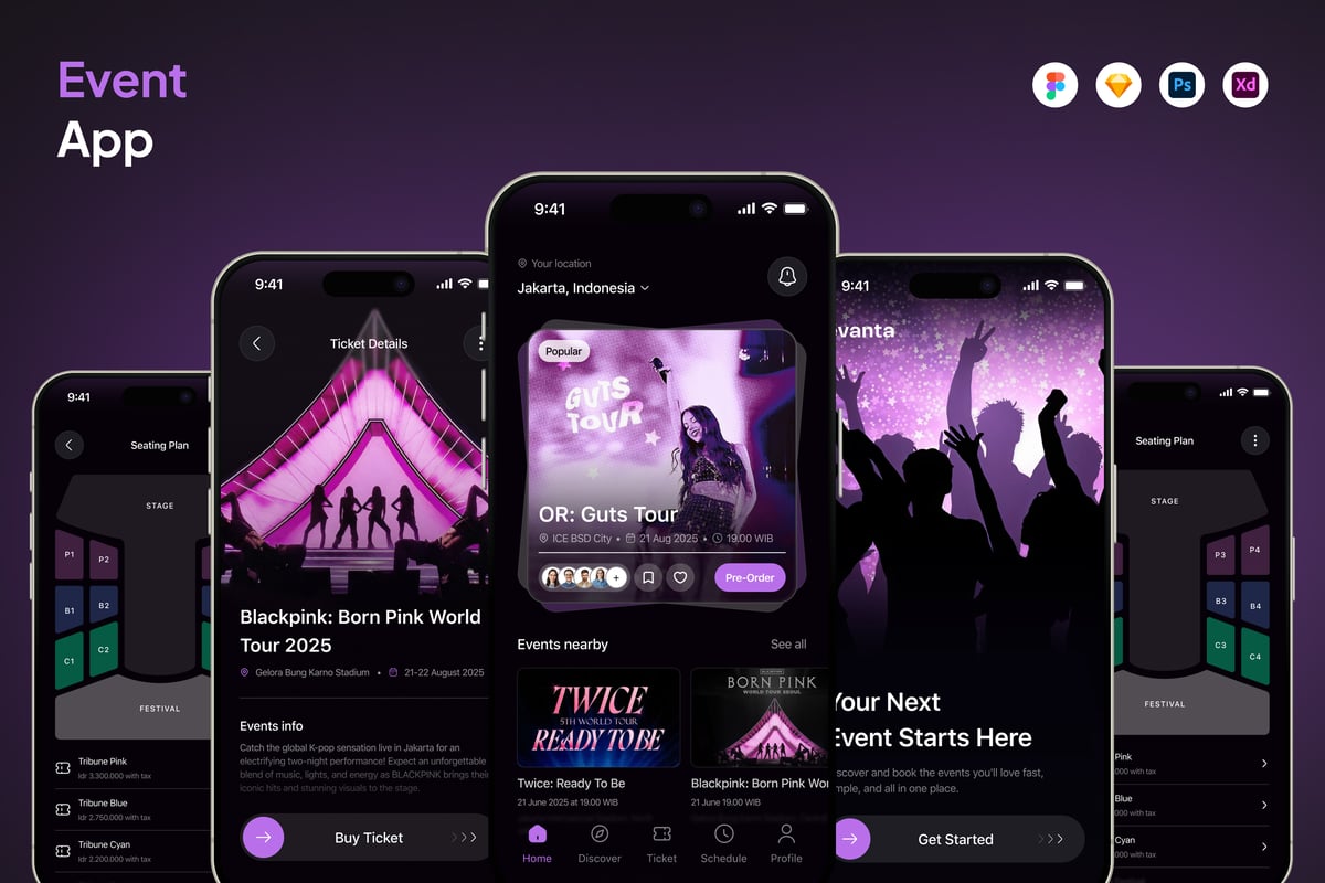 资讯活动事件应用APP UI KIT (FIG,XD,SKETCH,PSD)