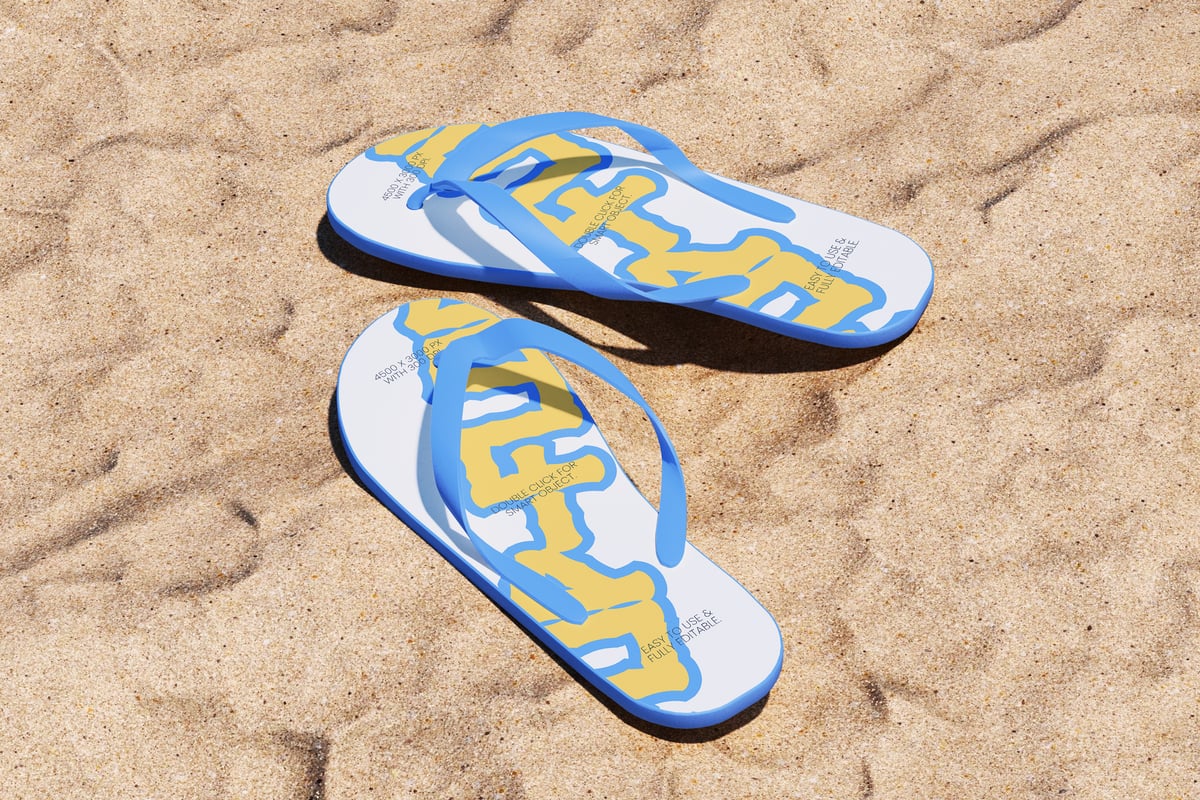 人字拖拖鞋模型样机 (PSD)