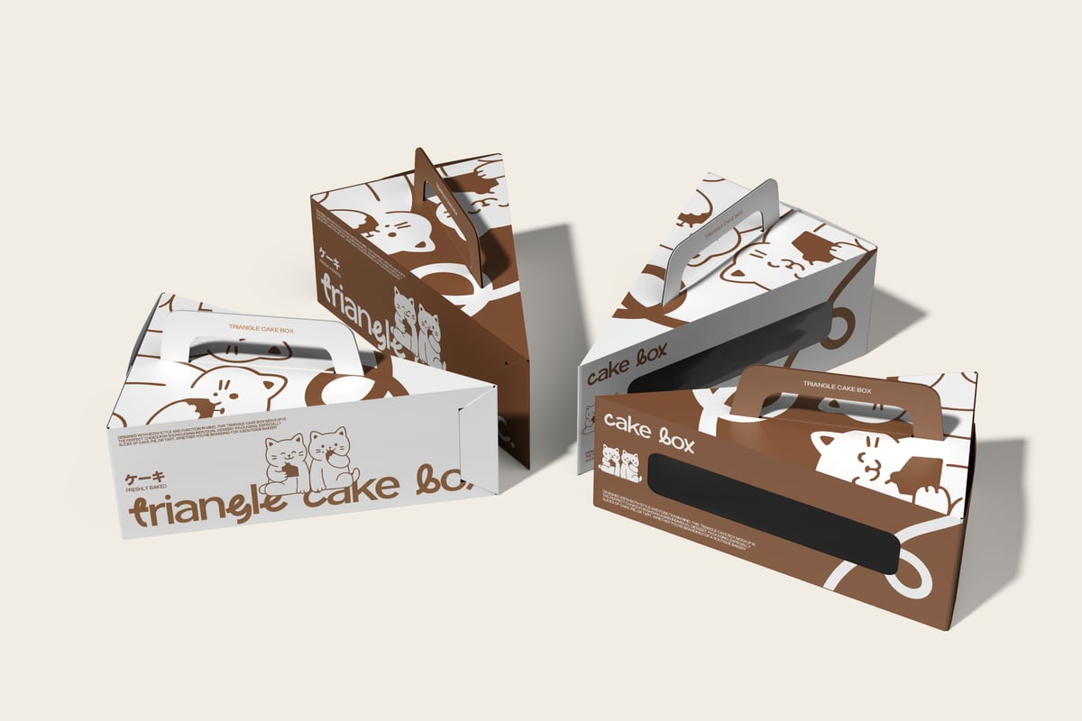 切成薄片的蛋糕盒模型样机 (PSD)