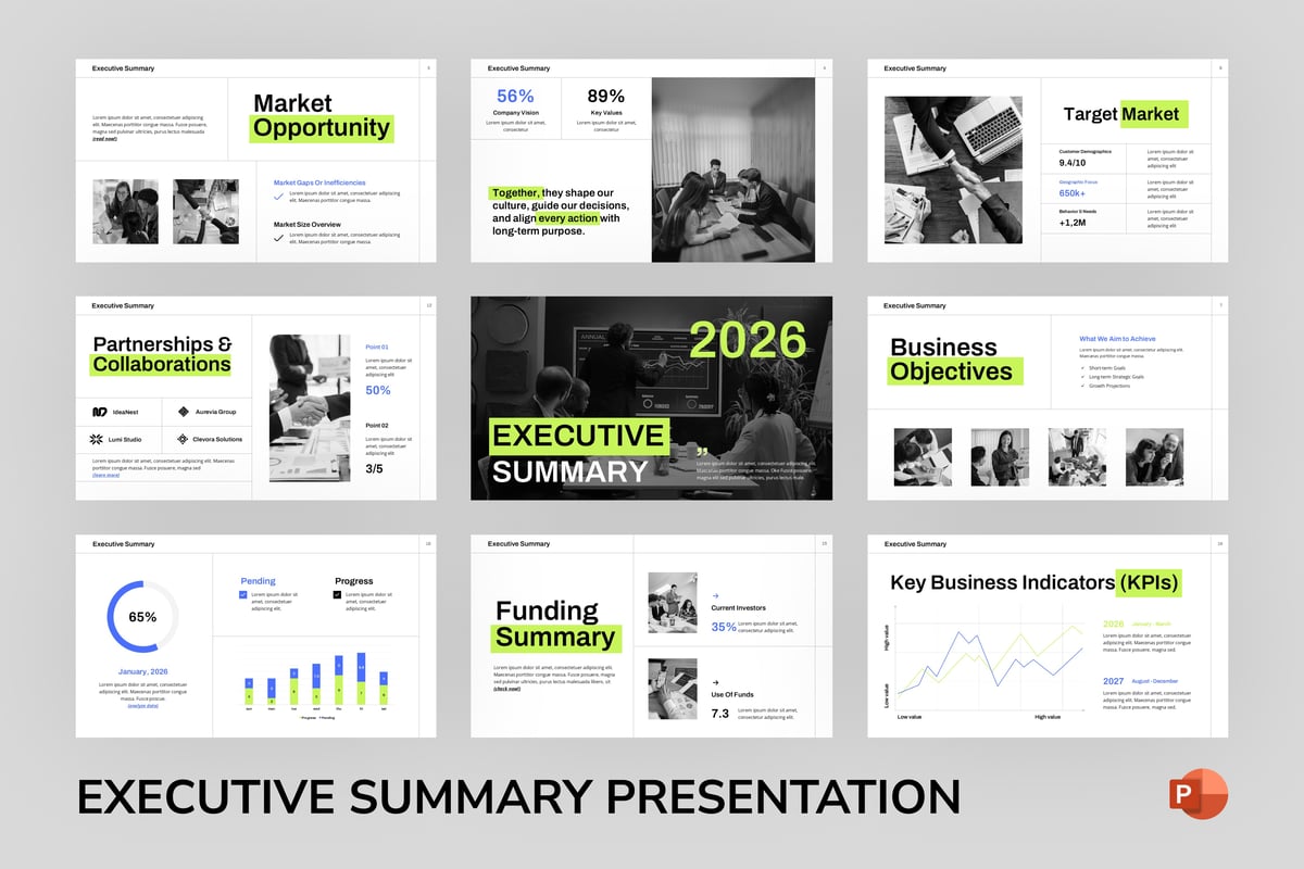 执行摘要PPT模板 (PPTX)