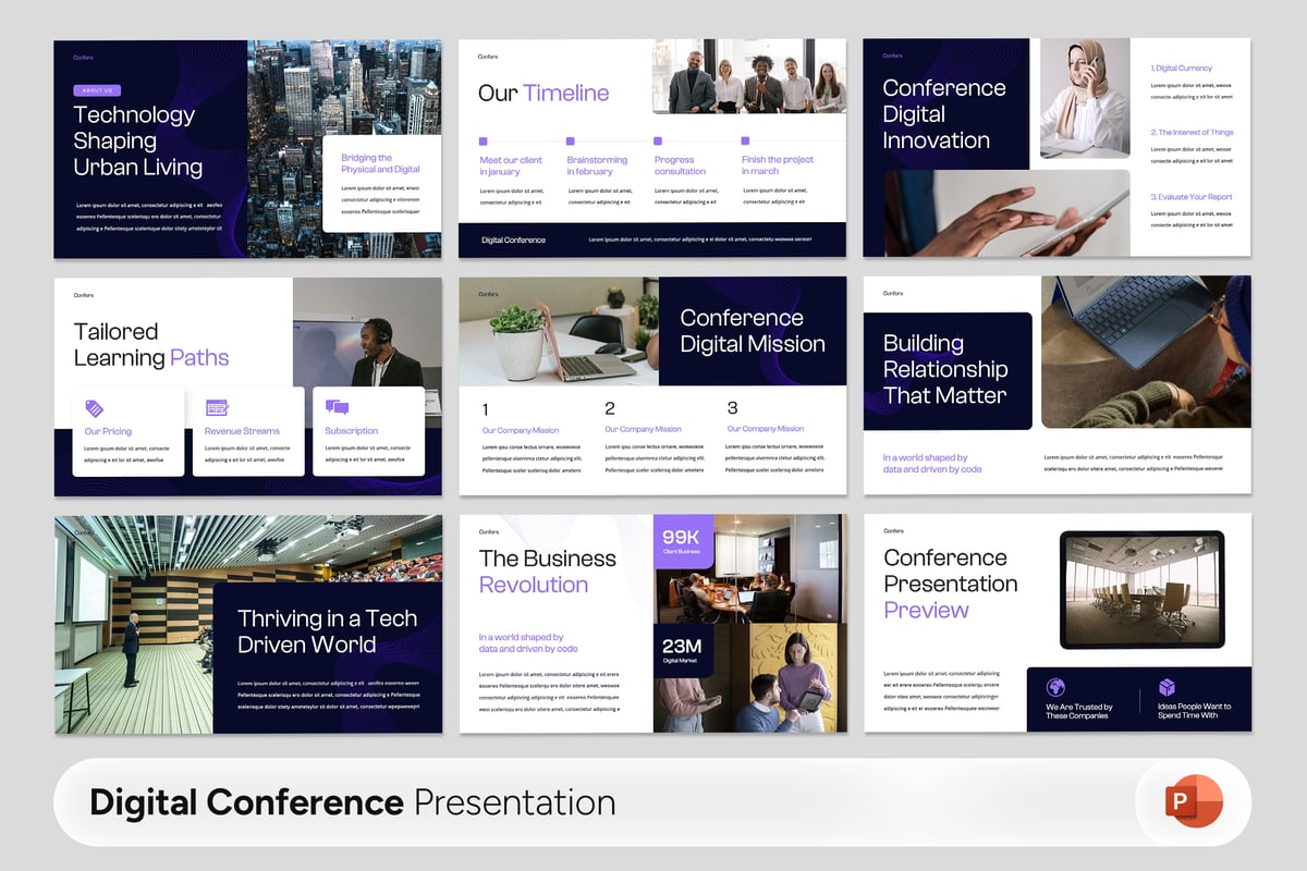 数字会议PPT模板 (PPTX)