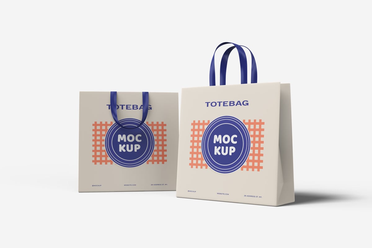 手提袋模型样机 (JPG,PDF,PSD)