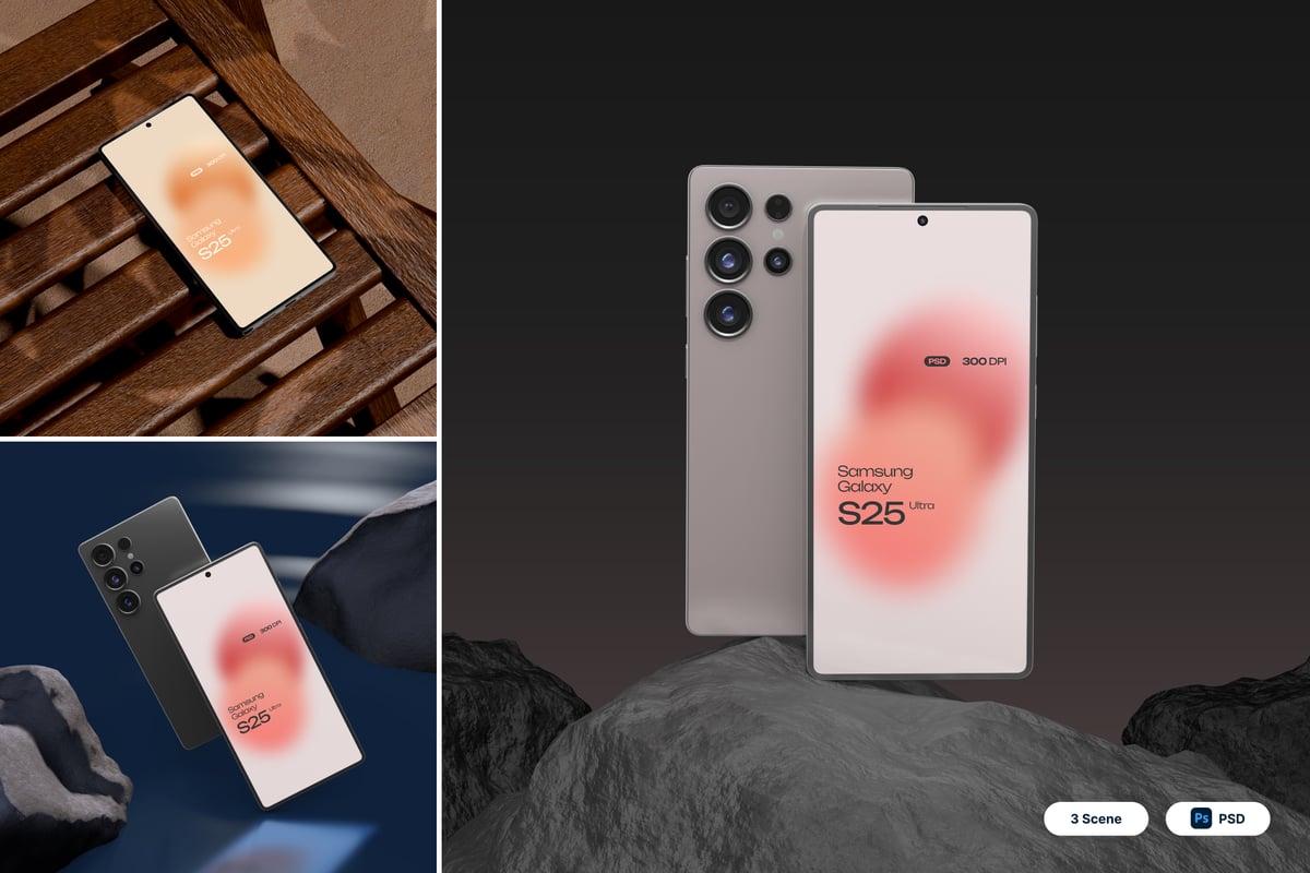 三星S25手机样机 (PSD)