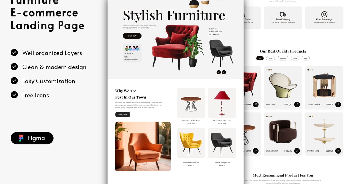 Kayuma – 家具电子商务登陆页面