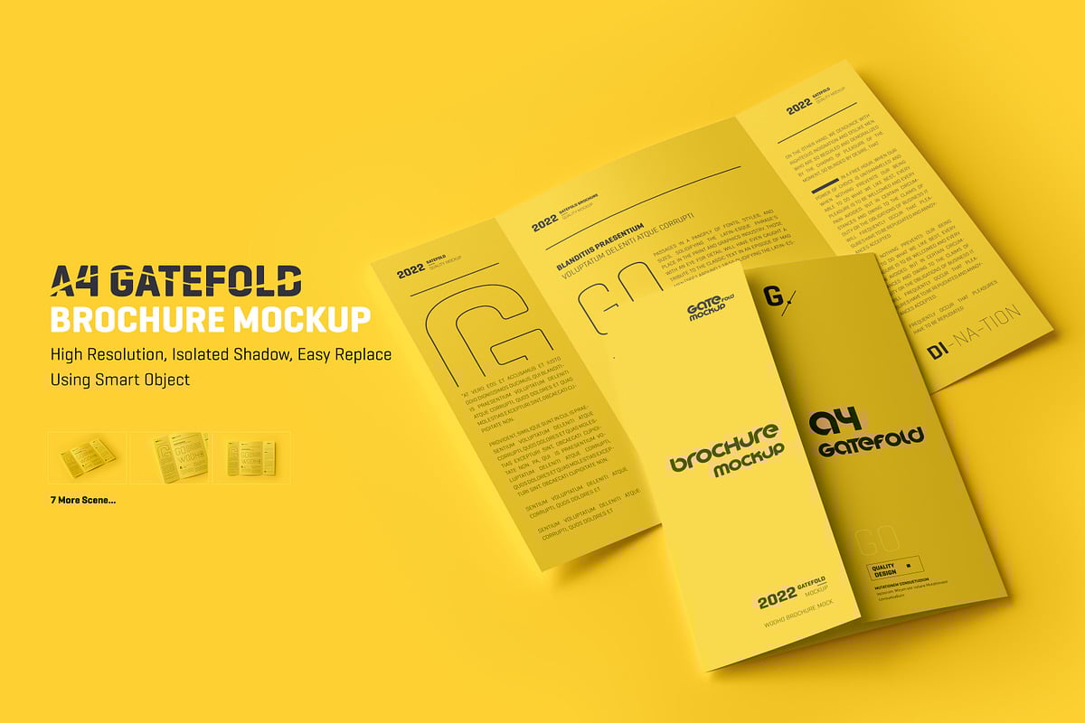 A4门折手册模型样机 (PSD)