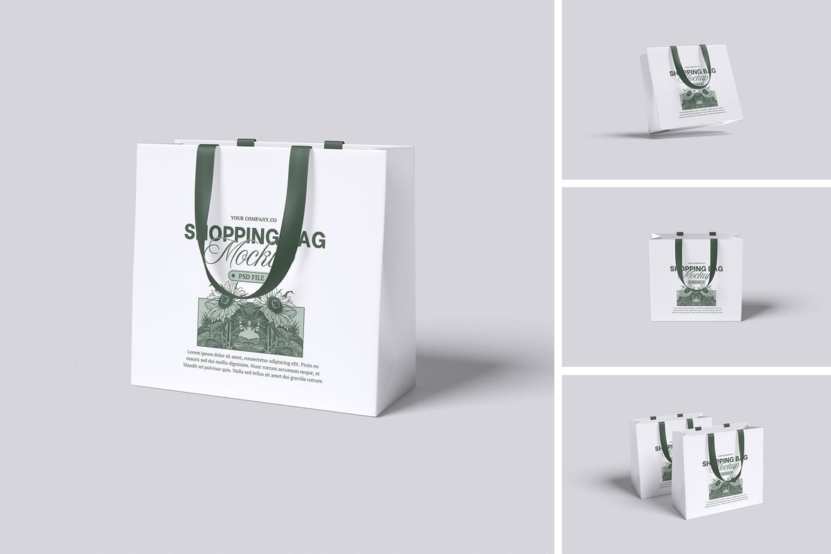 购物袋模型样机 (PSD,PDF)