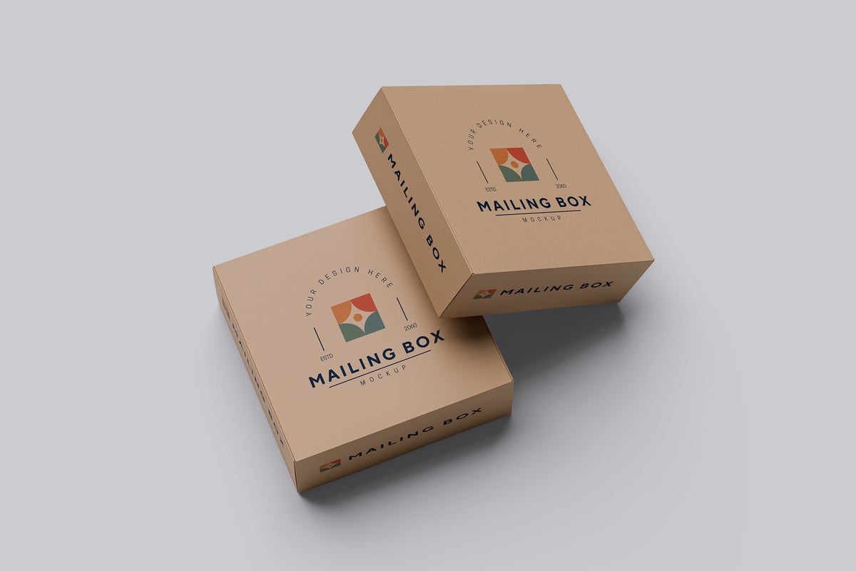 邮箱快递盒模型样机 (PSD,PDF)