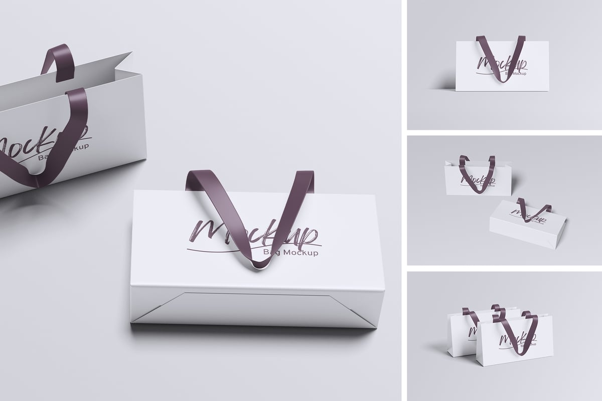 手提袋模型样机 (PSD,PDF)