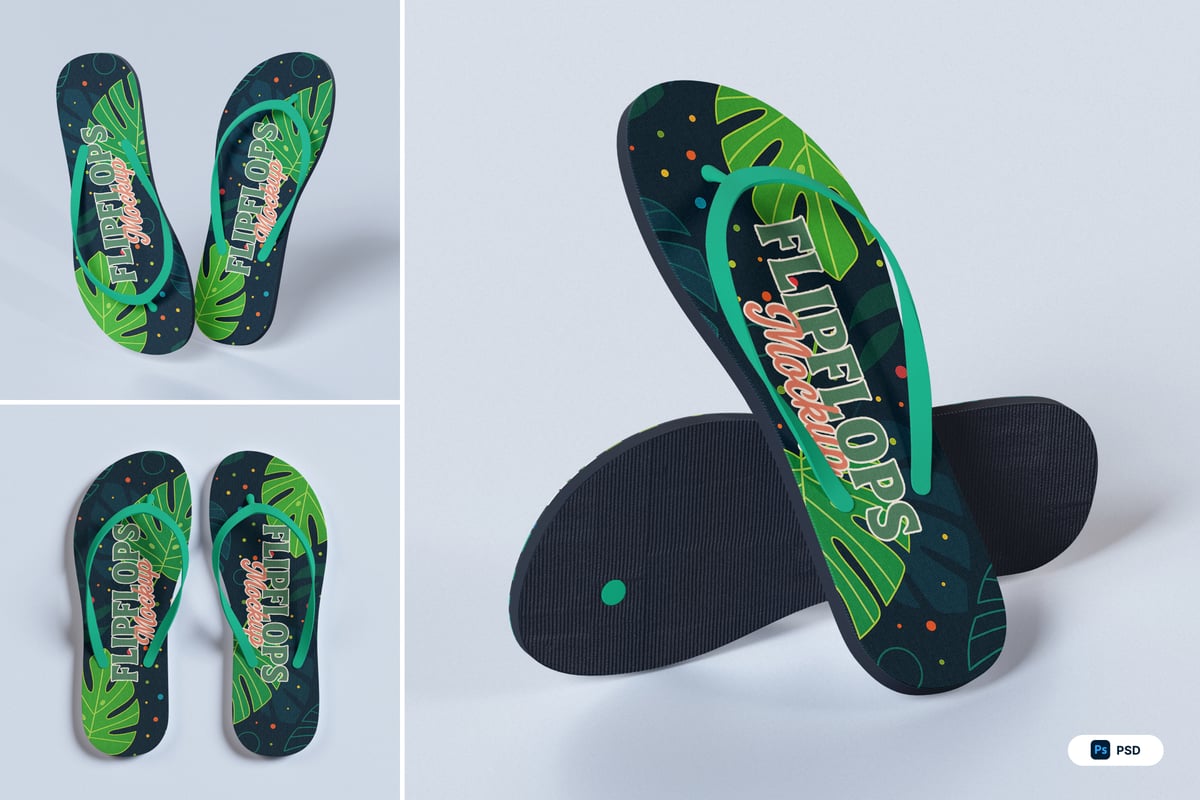 海滩拖鞋模型样机 (PSD)