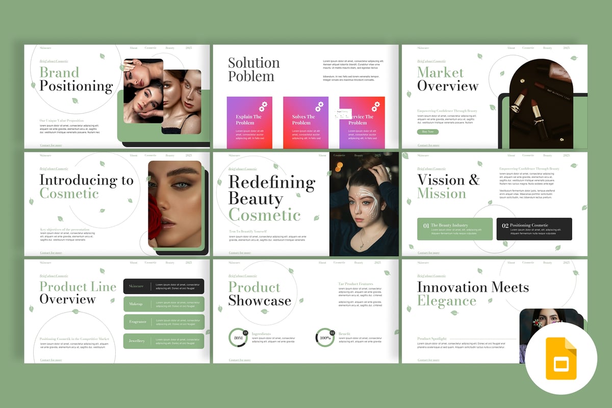 美容介绍PPT模板 (PPTX)