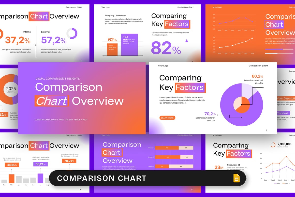 比较图表PPT模板 (PPTX)