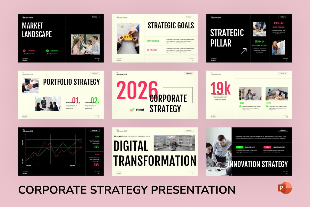 公司战略PPT模板 (PPTX)