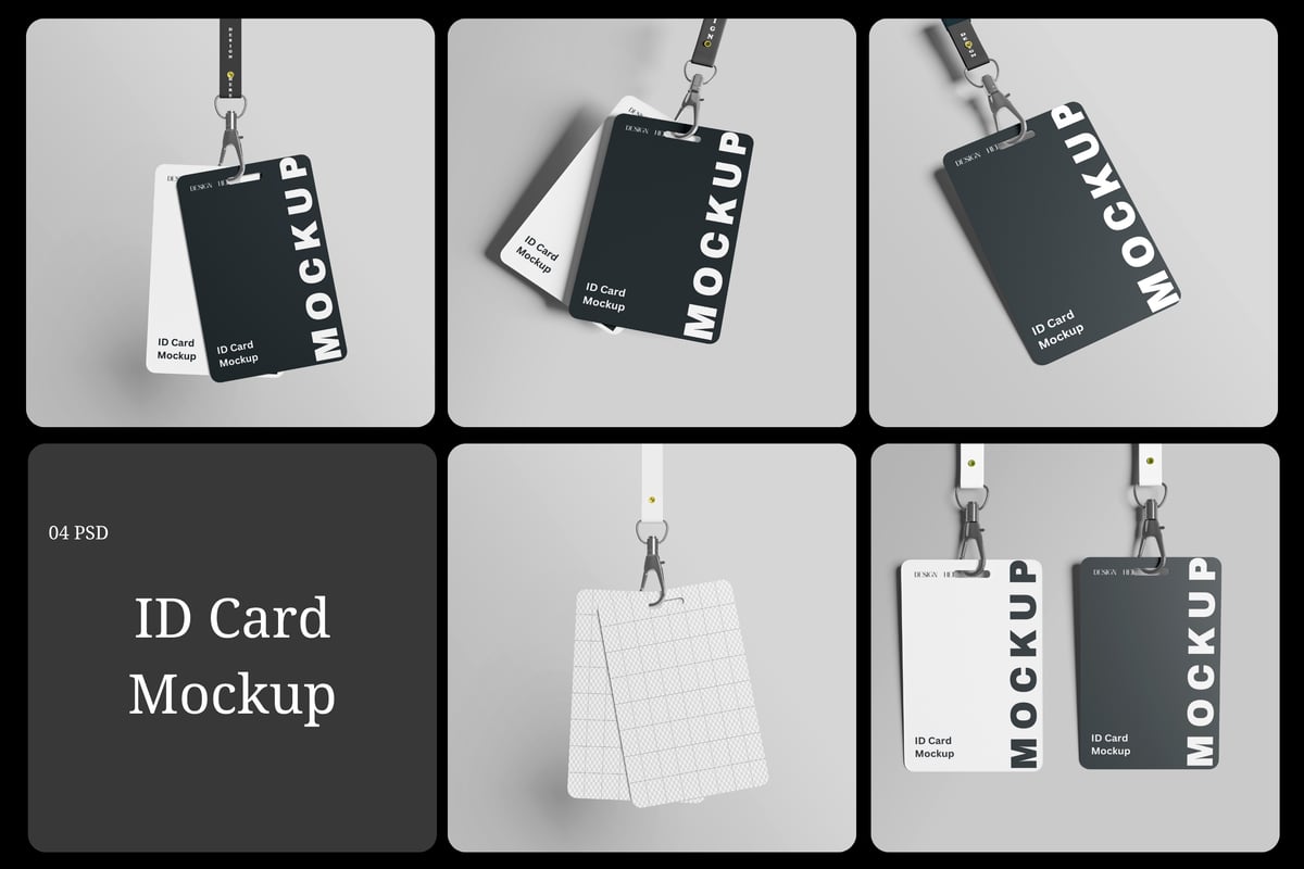 工牌设计模型样机 (PSD,PDF)