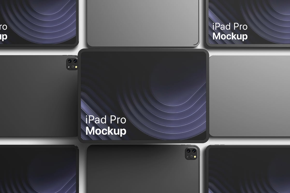 iPad设备模型样机 (PSD,PDF)