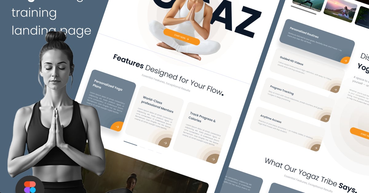 Yogaz – 瑜伽与冥想训练登陆页面