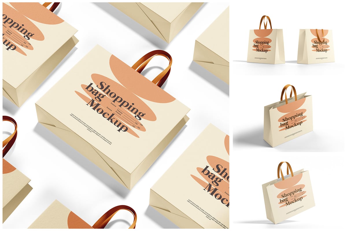 购物袋模型样机 (PSD)