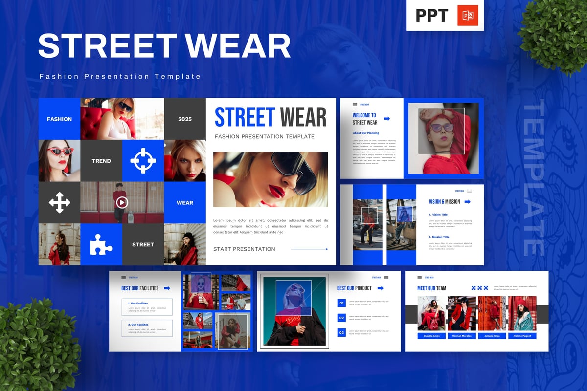 时尚服饰PPT模板 (PPTX)