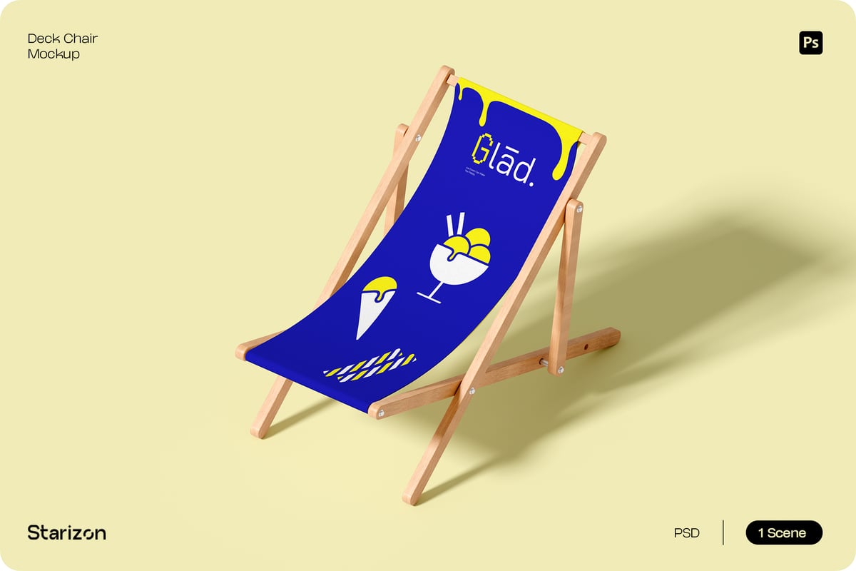 海滩甲板椅模型样机 (PSD)