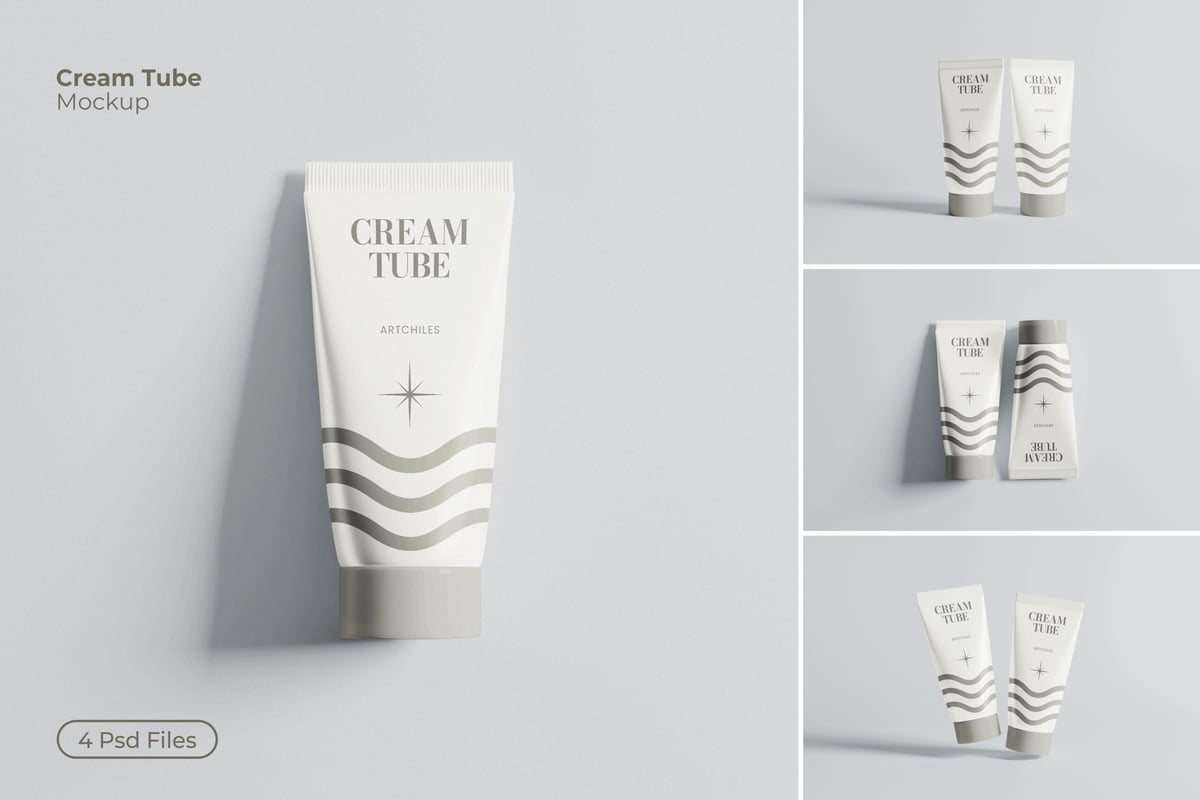 护肤品管模型样机 (PSD,JPG)