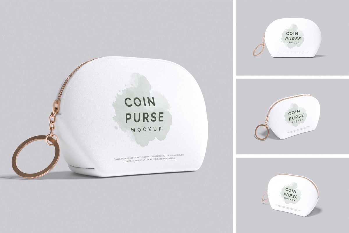 零钱硬币钱包模型样机 (PSD,PDF)