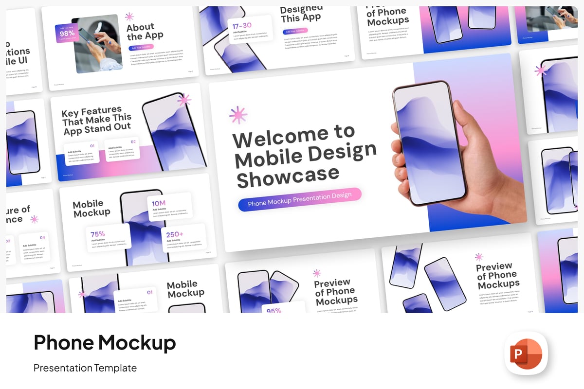 手机样机PPT模板 (PPTX)