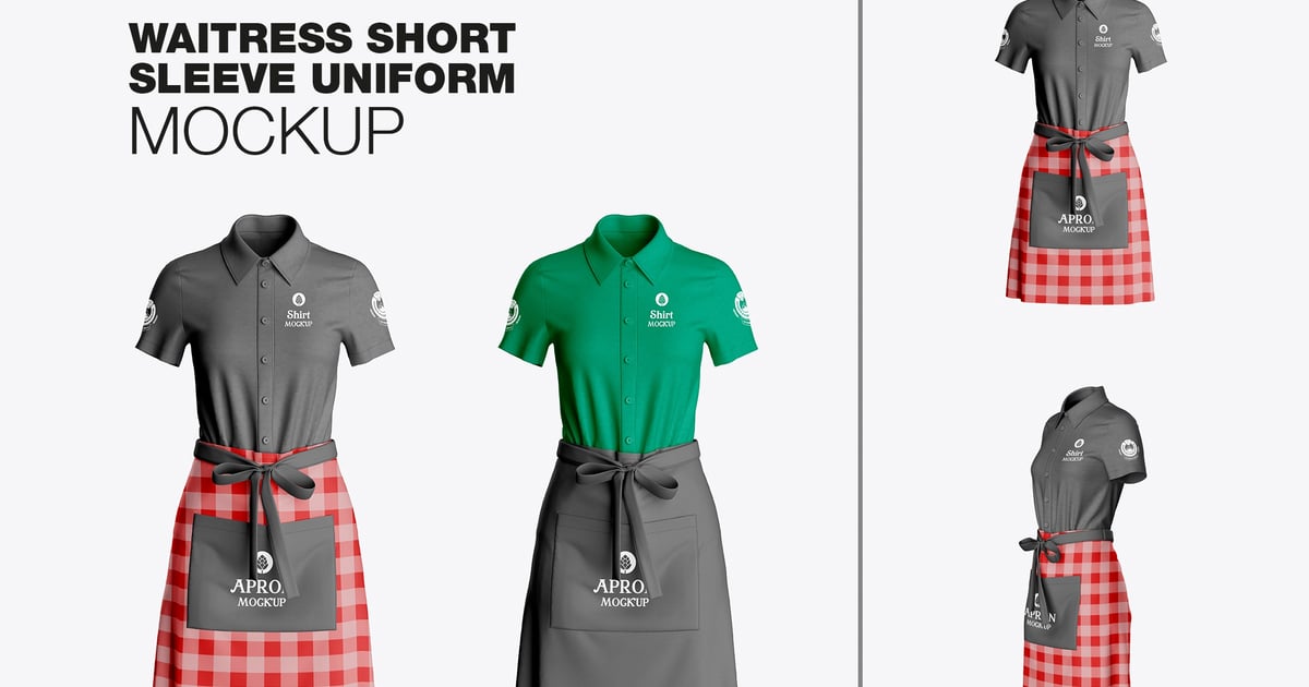 带围裙的T恤套装模型