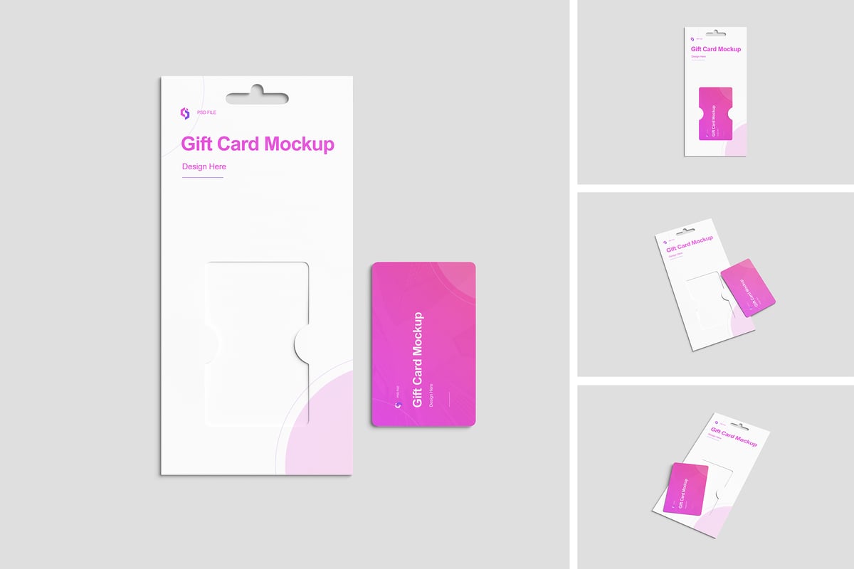 礼品卡模型样机 (PSD,PDF)