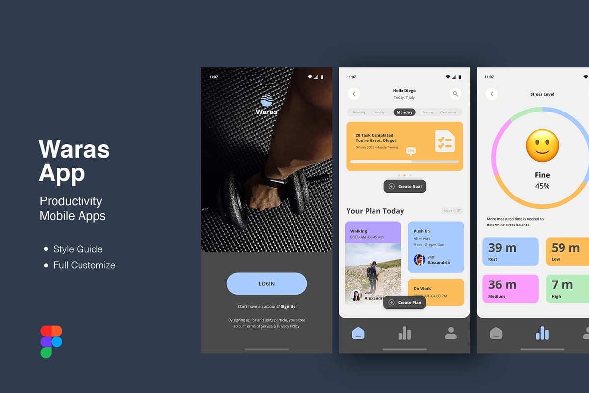 生产力移动应用APP UI KIT (FIG)
