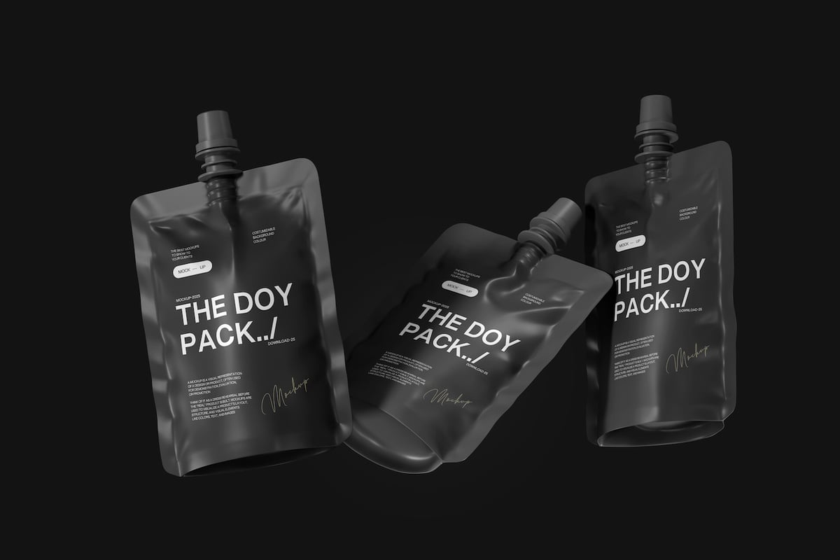 带有喷口帽的Doypack袋模型样机 (PSD)