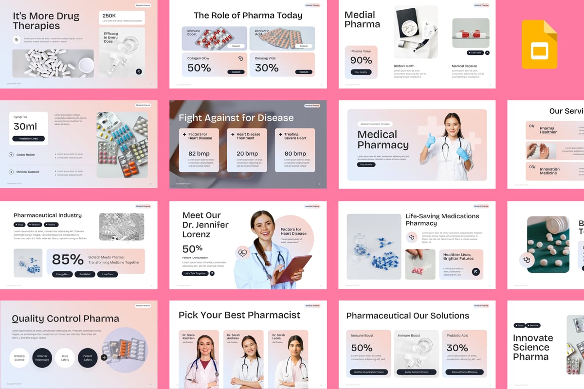 医疗药房PPT模板 (PPTX)