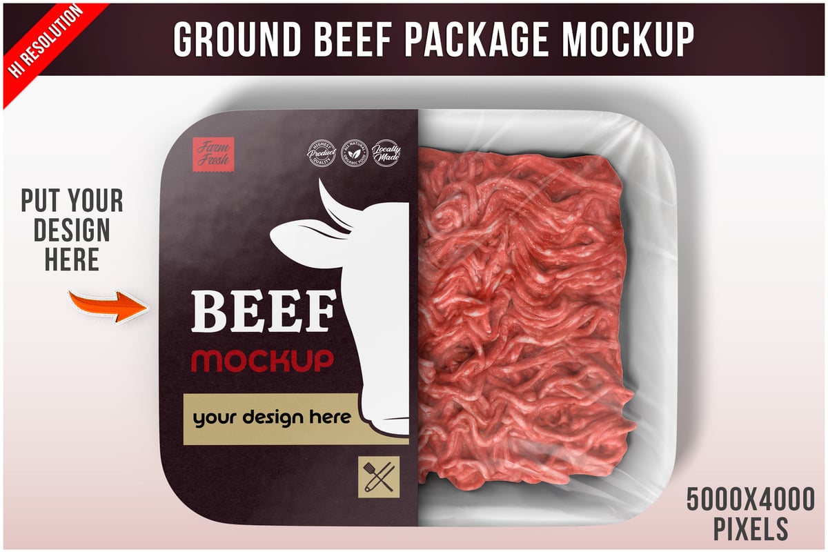 牛肉生鲜软件包模型样机 (PSD)