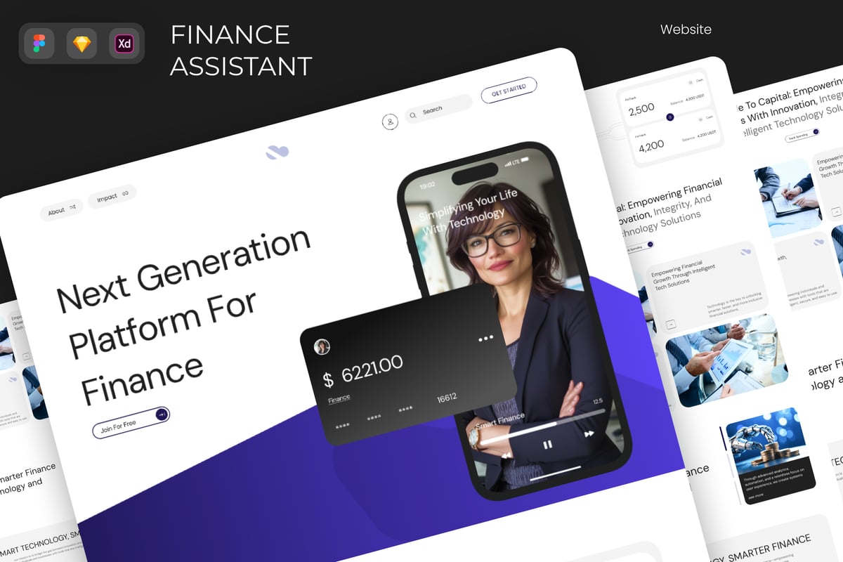 财务助理网站UI (FIG,SKETCH,XD)
