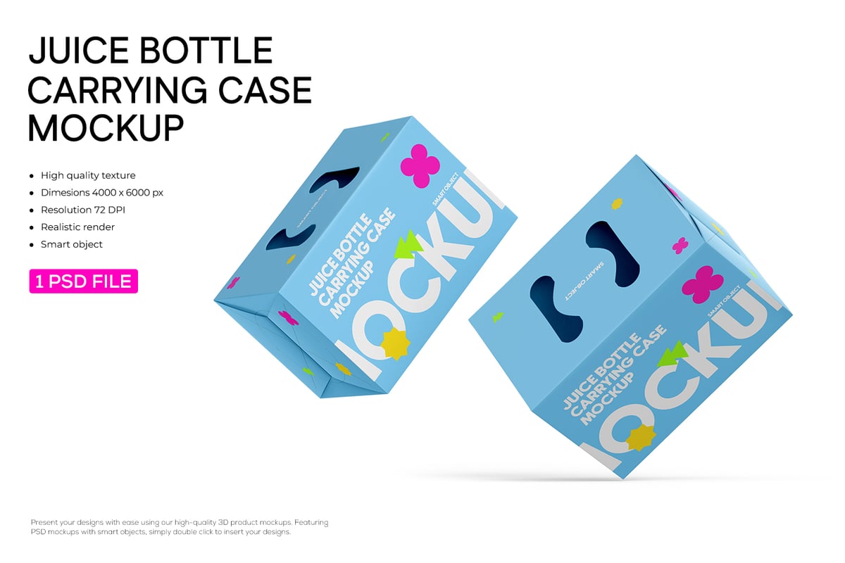 带有手柄模型的榨汁机瓶盒样机 (PSD)