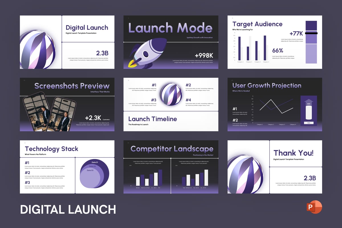 数字发布PPT模板 (PPTX)