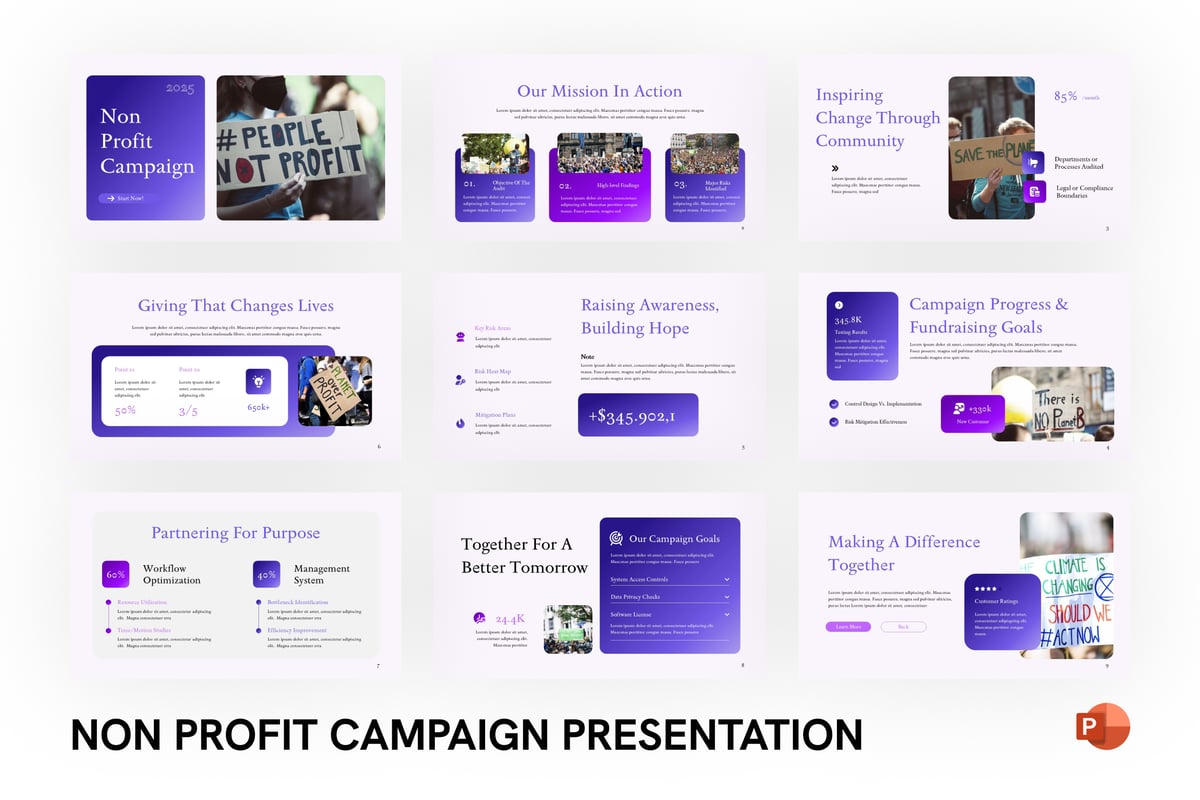 非利润运动PPT模板 (PPTX)