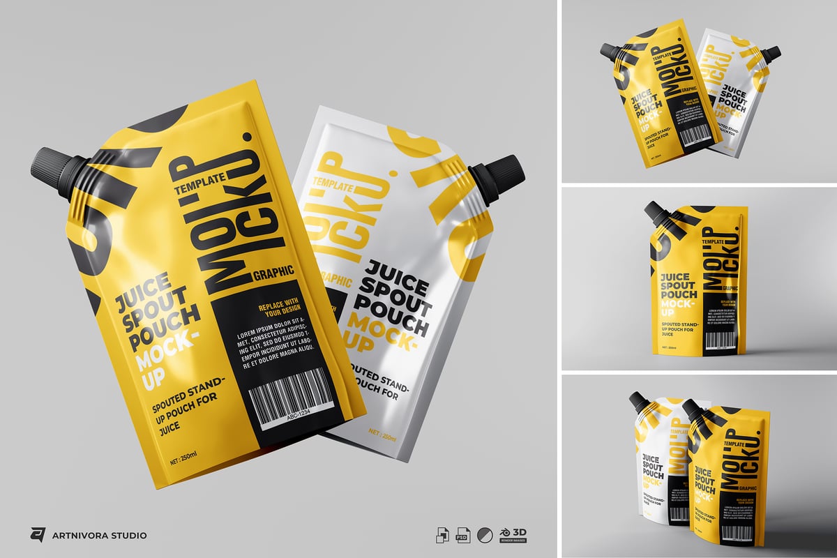 喷嘴小袋模型集包装样机 (PSD)