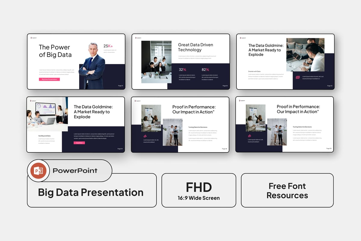 大数据分析PPT模板 (PPTX)