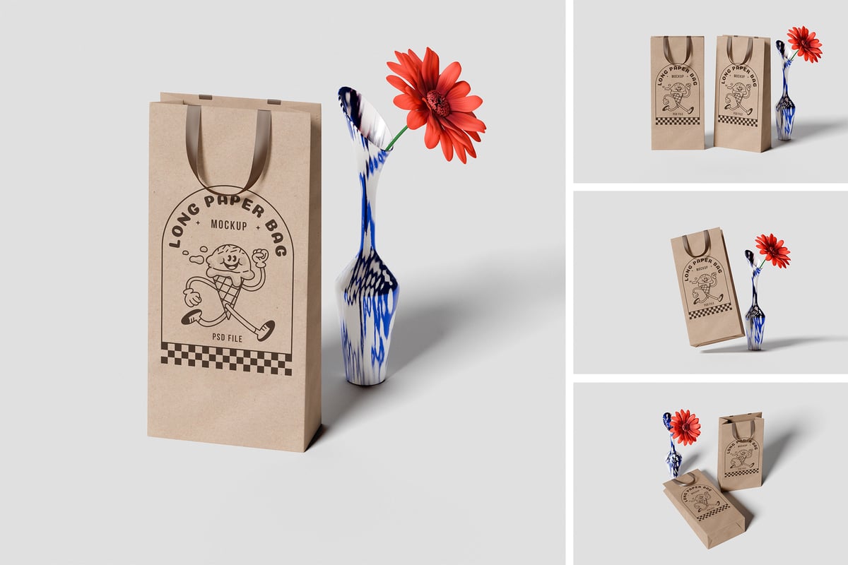 纸袋模型样机 (PSD,PDF)