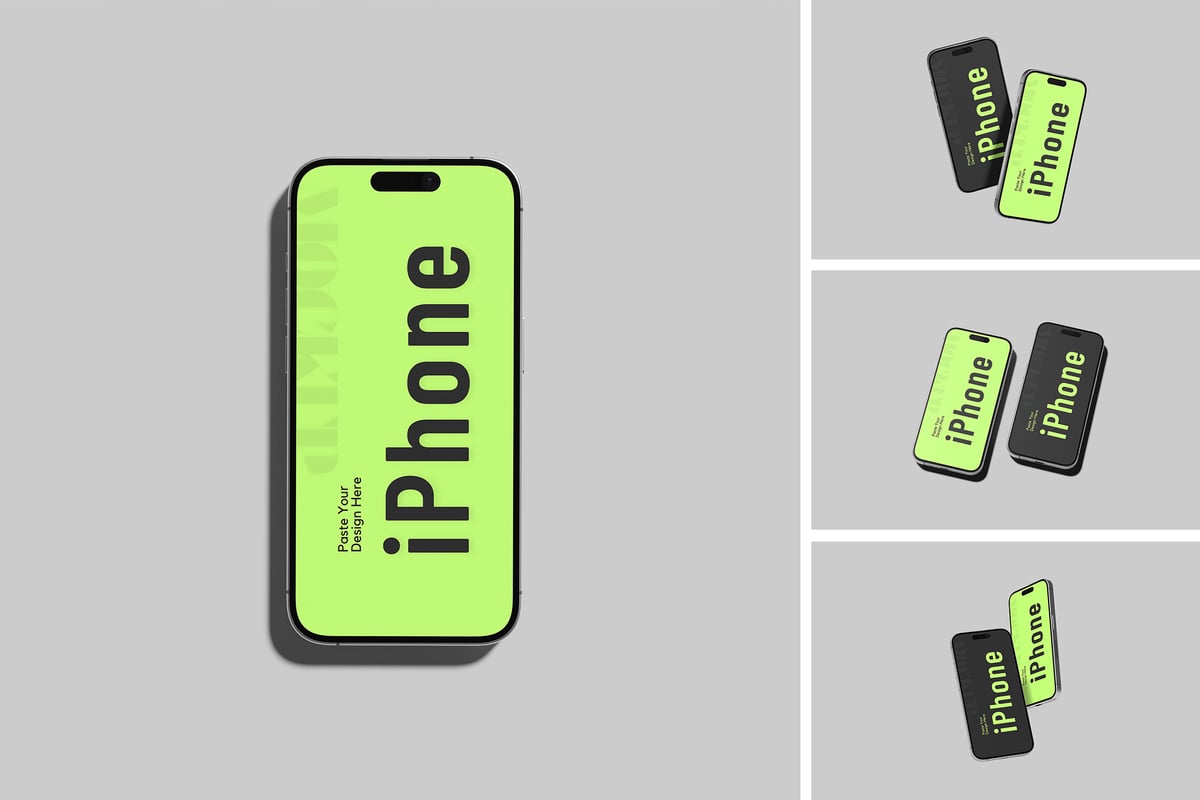 iPhone手机模型样机 (PSD,PDF)