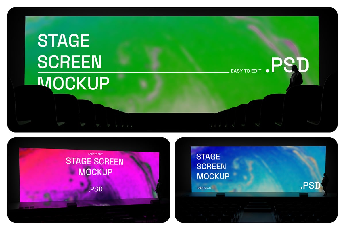 舞台屏幕模型样机 (PSD,PDF)