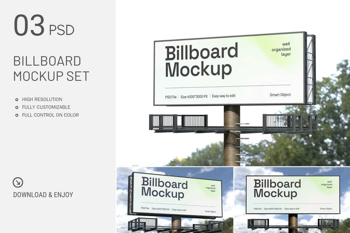 路牌广告牌模型样机（PSD）