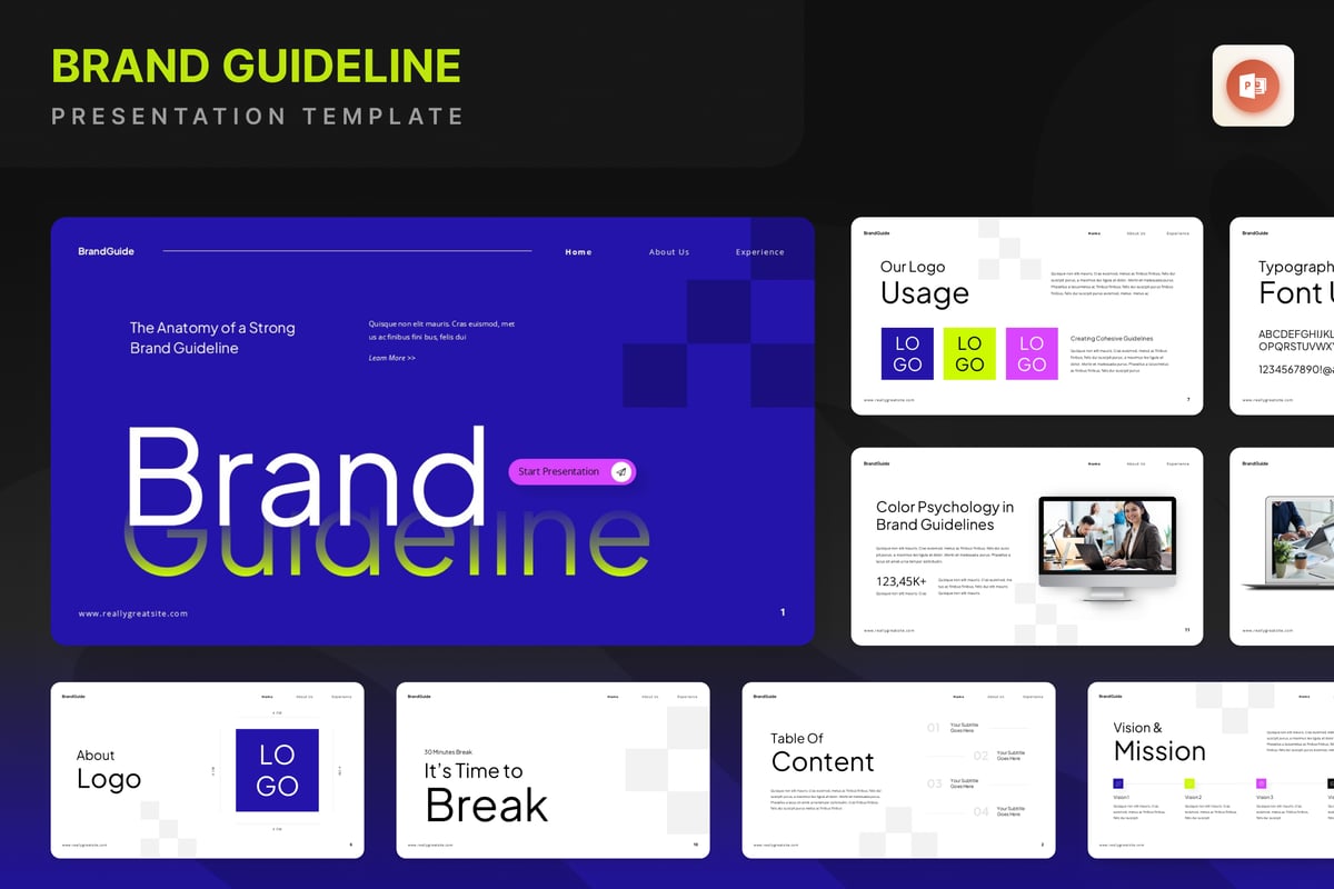 品牌指南PPT模板 (PPTX)