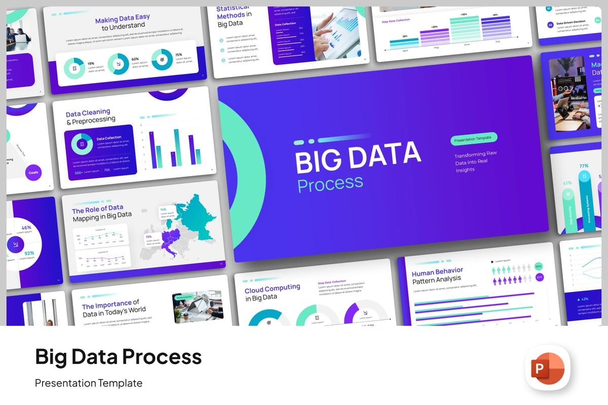 大数据过程PPT模板 (PPTX)
