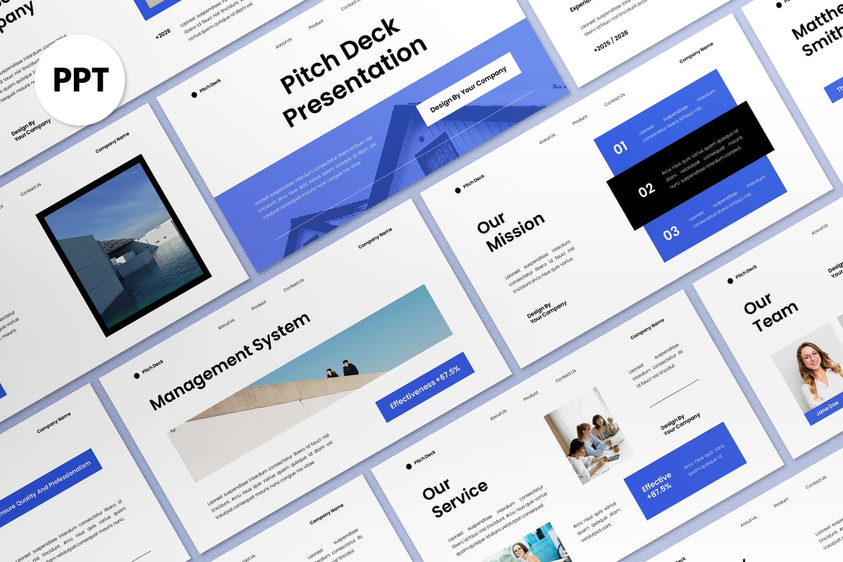 蓝色简约商务风PPT模板PPT模板 (PPT,PPTX)