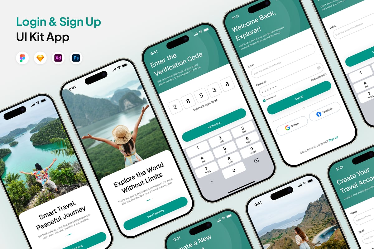 登录和注册移动应用APP UI KIT