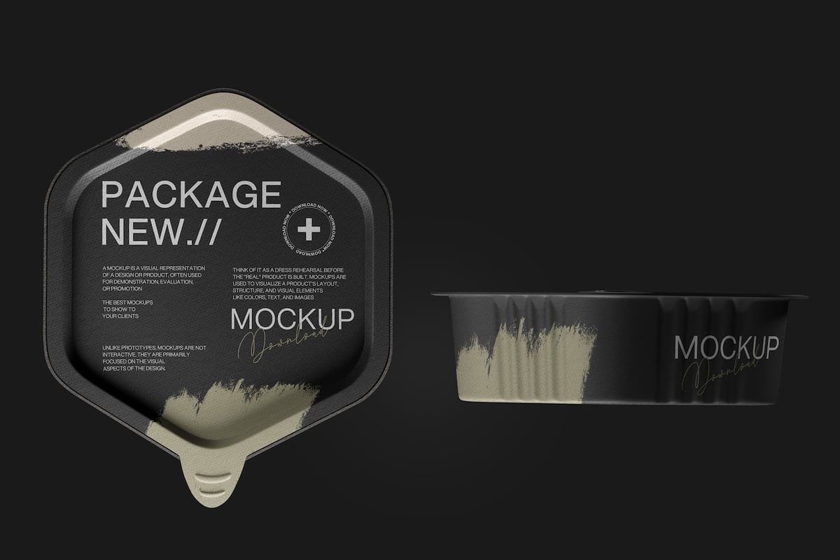 现代食品包装杯模型模板样机 (PSD)