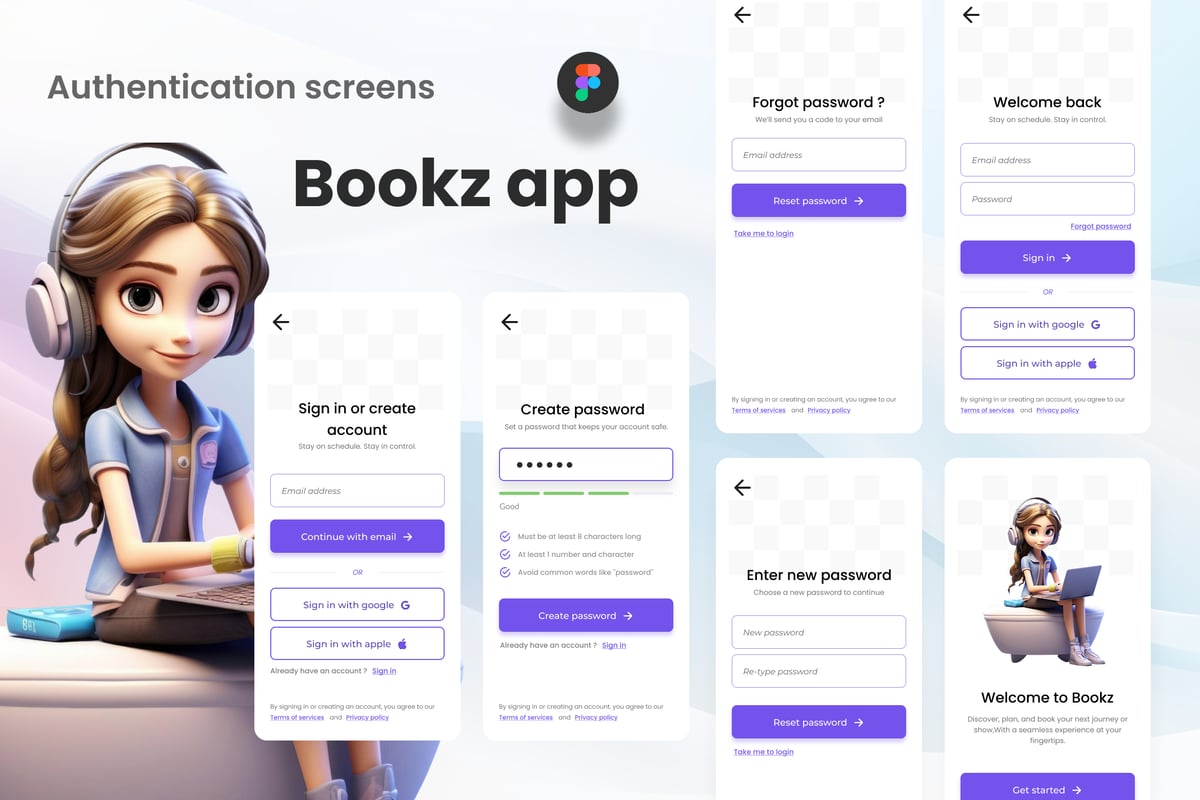 电子书移动应用APP UI KIT (FIG)