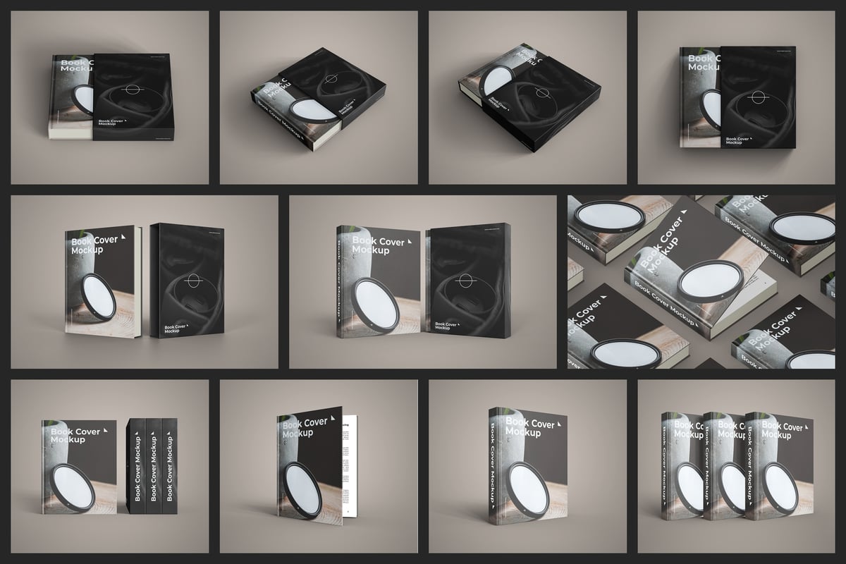 带有滑盘的精装书模型样机 (PSD)