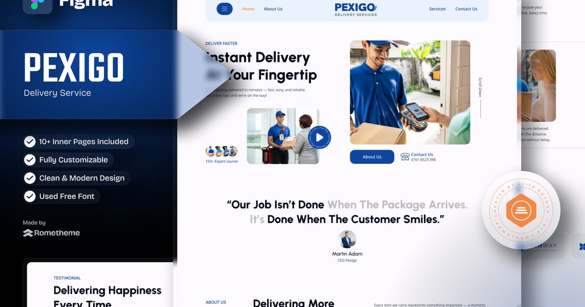 Pexigo – 送货服务 Figma 模板