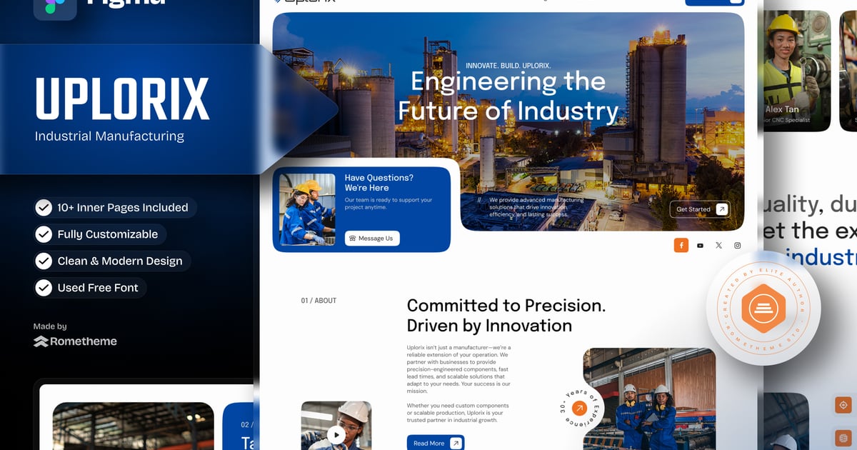 Uplorix – 工业制造 Figma 模板